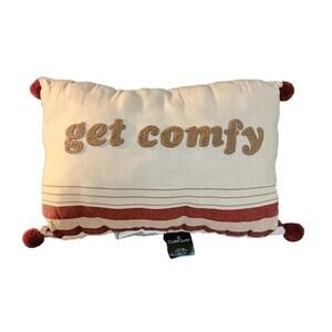 Cuddle Duds Linen Blend Get Comfy Pillow Pom Poms
